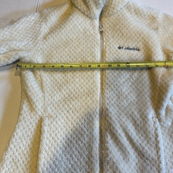Columbia Sportswear cream fleece w 2 outside outside pockets zipper front - Picture 7 of 13